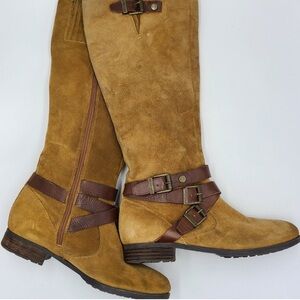 Marc Fisher Noreene Tall Leather Boot Women's 8.5- Brown Suede